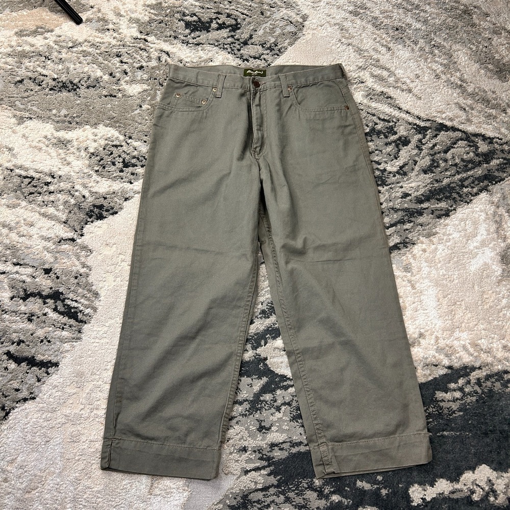 Eddie Bauer Cropped Pants Womens 10 Gray Straight Leg Twill Cotton High Rise+